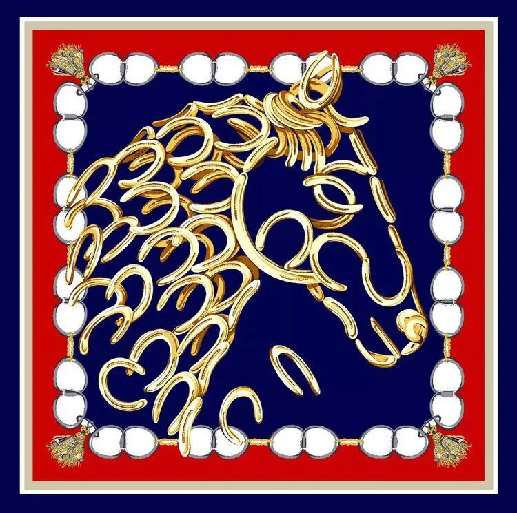 Квадратный шелковый шарф женский модный Европейский бренд атласные головные