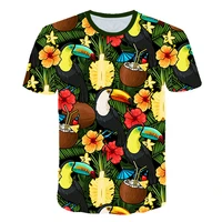 hawaiian floral shirt for men and women cool summer t shirt with 3d leaf print casual wear new style 2021