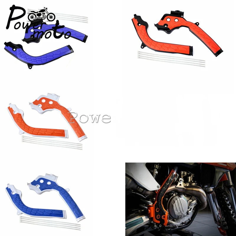 

Мотоцикл оранжевый рамка Защита Frameguards Защитная крышка для мотокросса Байк велосипед, способный преодолевать Броды для TE 125 250 300 FE 250 350 450 FC