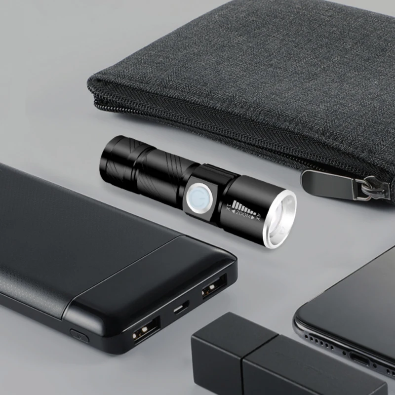 Мини светодиодный уличный фонарик с зумом и зарядкой от USB | Лампы освещение
