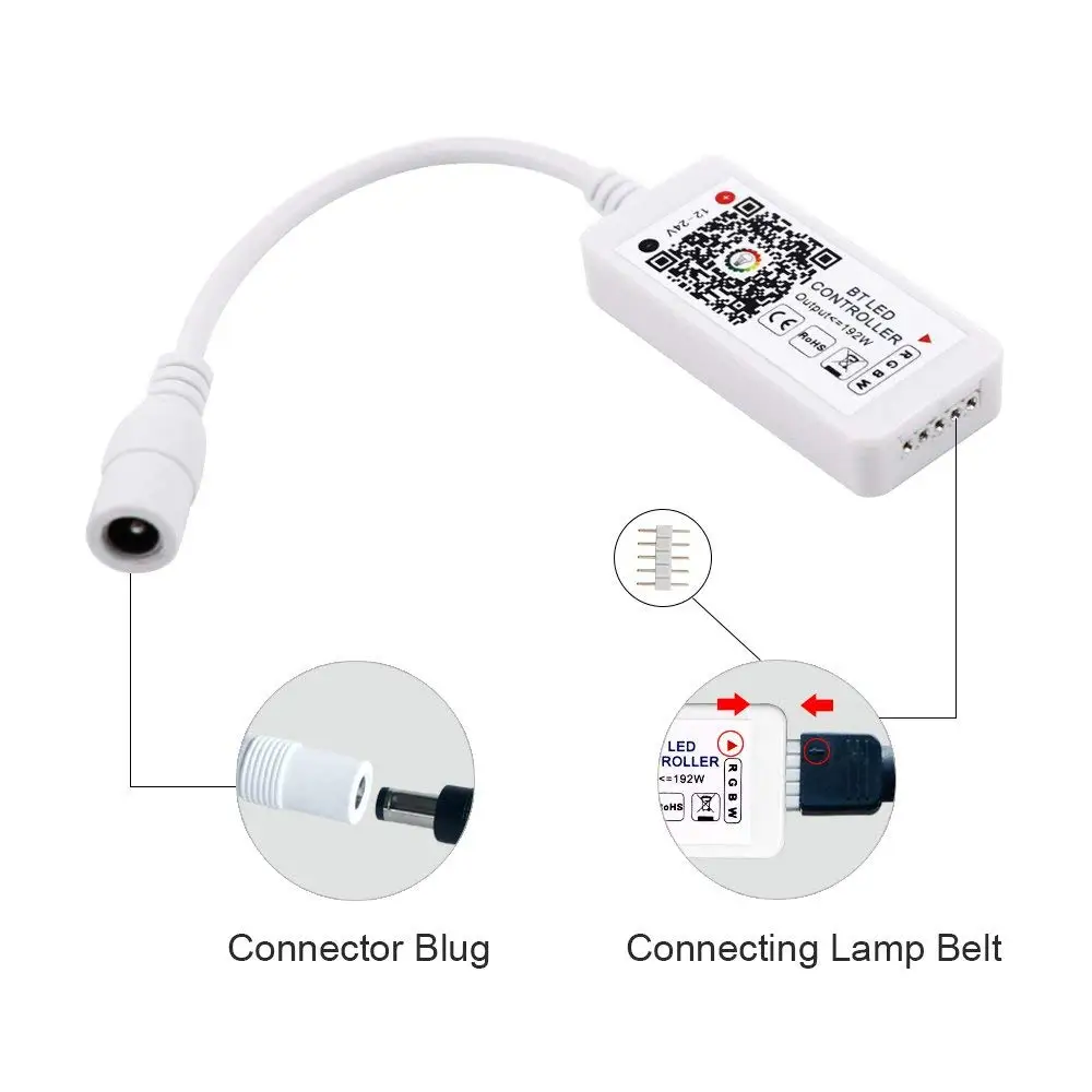 Smart Bluetooth RGBW Controller for 5050 3528 LED Strip Light Works with Android and iOS Free APP Control Box | Лампы и освещение