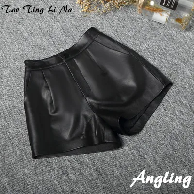 Tao Ting Li Na New Fashion Genuine Real Sheep Leather Shorts J3