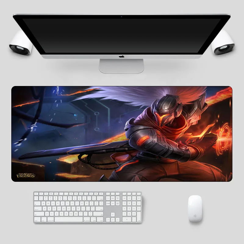 Модный игровой коврик для мыши Yasuo 70x30 см большой резиновый с фиксируемыми краями