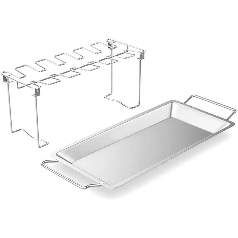 Складная подставка для ножек курицы из нержавеющей стали с подносом поднос
