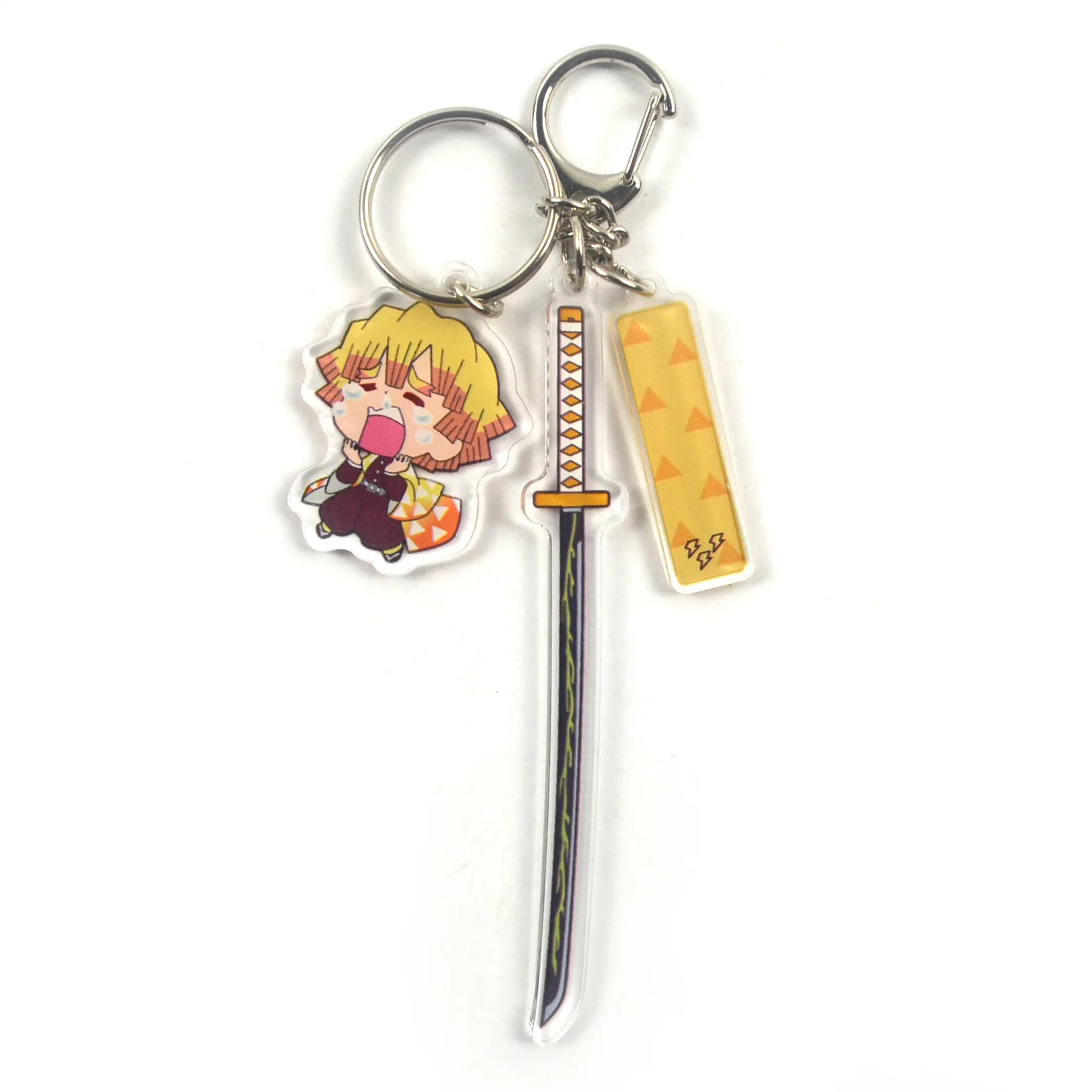 Cartoon Anime Demon Slayer Blade Cosplay Prop Accessory Keychain Kamado Tanjirou Nezuko Acrylic Key Chain Sword Keyring | Игрушки и