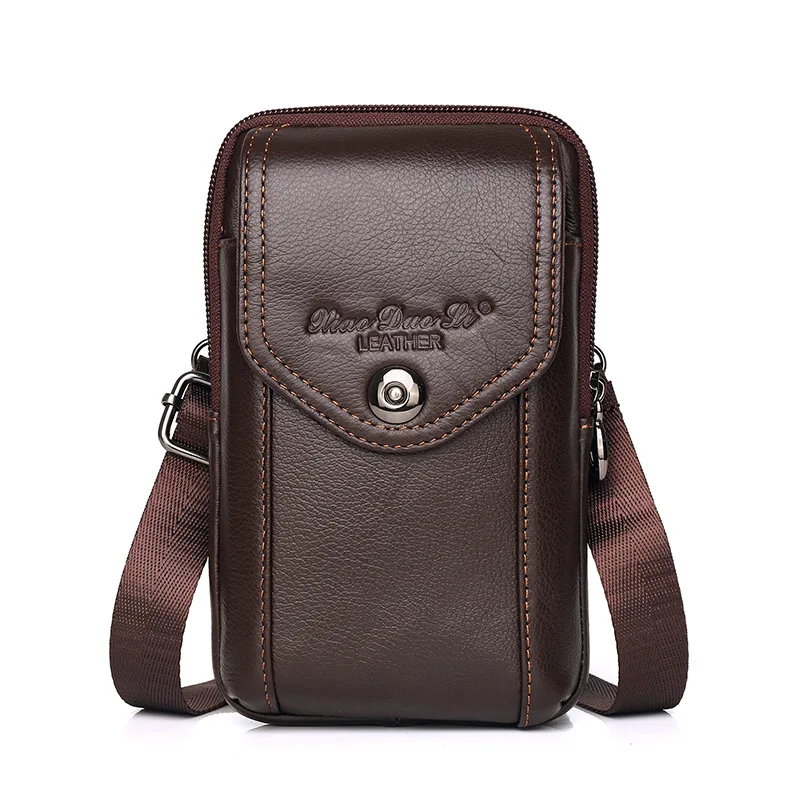 XiaoDuoLi бренд натуральная кожа мобильный телефон сумка чехол для мужчин поясной