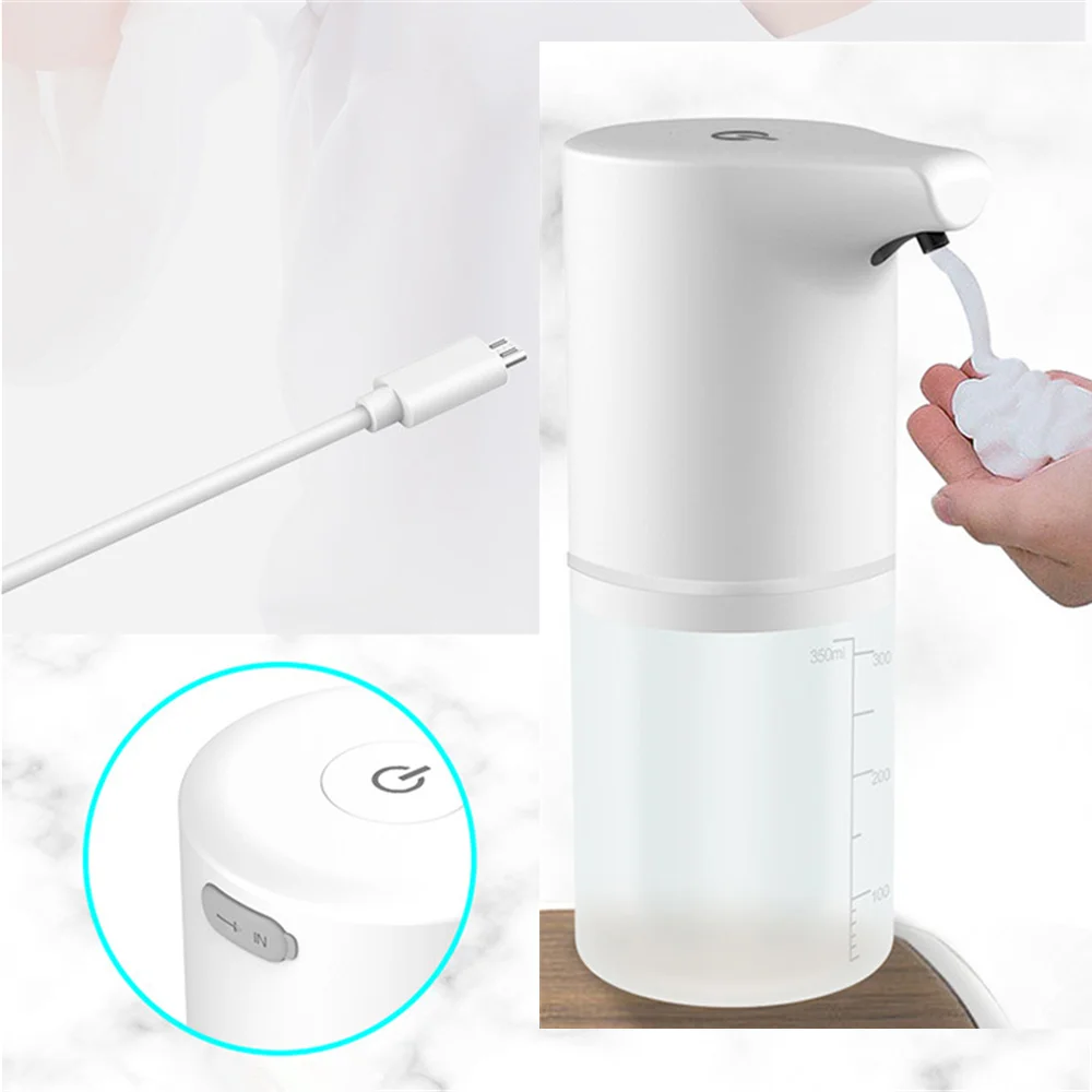 Dispensador automático de jabón líquido con Sensor inteligente, dispositivo automático de espuma de inducción con carga USB, sin contacto