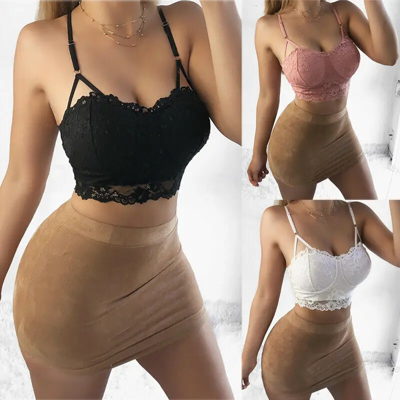 Модный Лидер продаж Женский Топ бюстгальтер без косточек однотонный кружевной