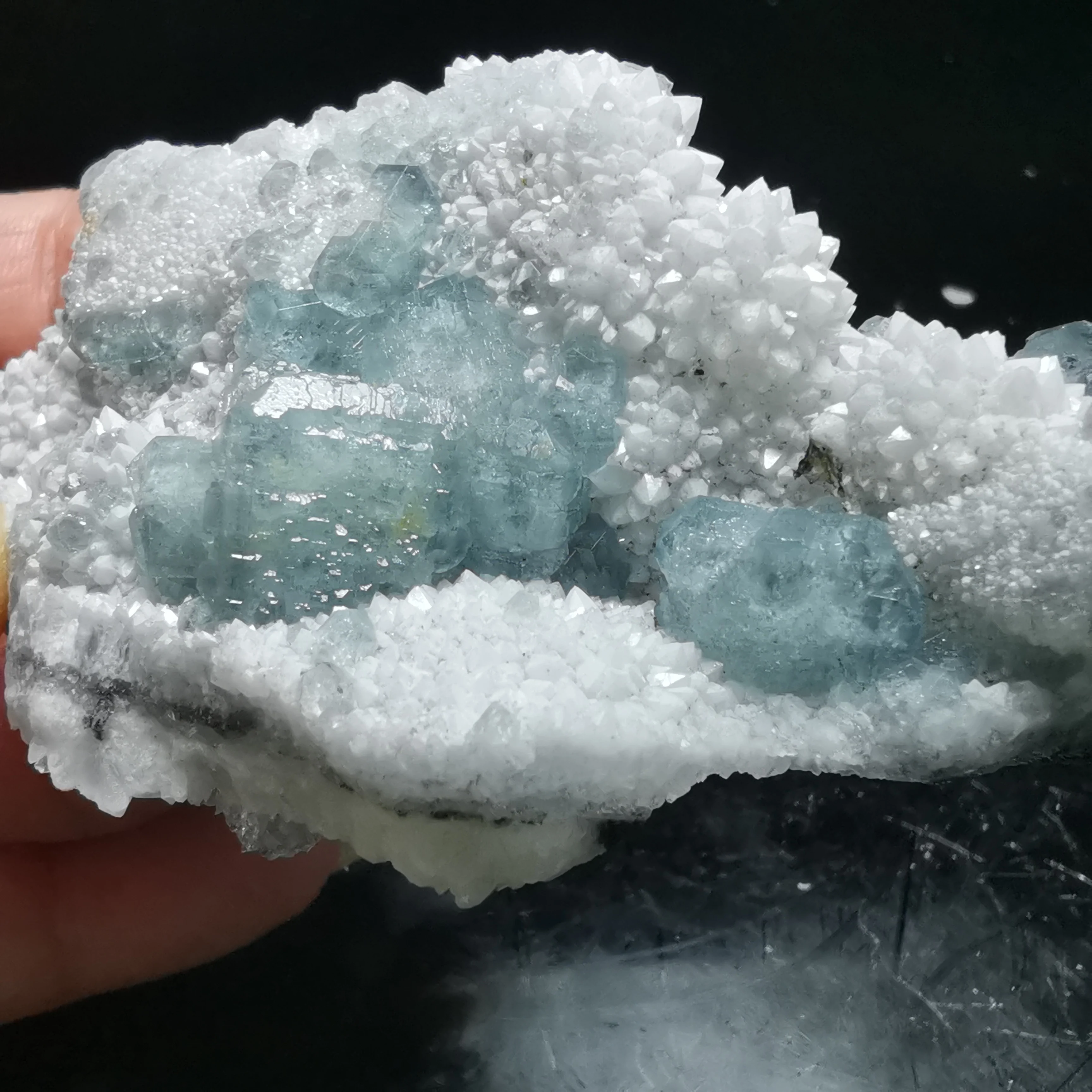 92gNatural цвет зеленый синий флюорит и кварца минеральные образца aura исцеления