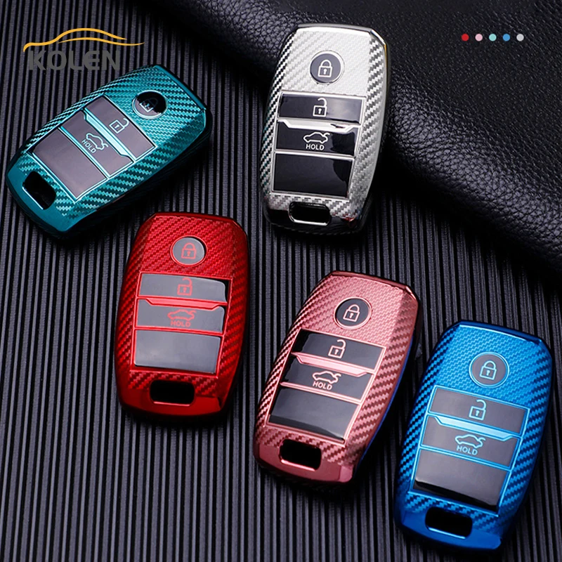 

Carbon Fiber TPU Car Smart Key Case Cover Shell Fob For KIA RIO 5 QL Sportage 4 Cerato Optima K2 K3 K5 Ceed Sorento Soul Picanto