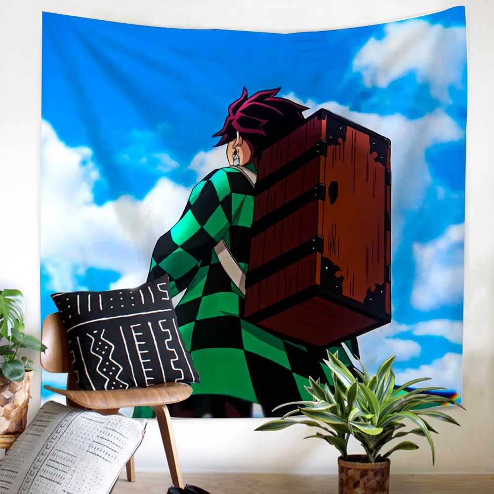 Забавное мультяшное одеяло из аниме рассекающий демонов гобелен с 3D рисунком