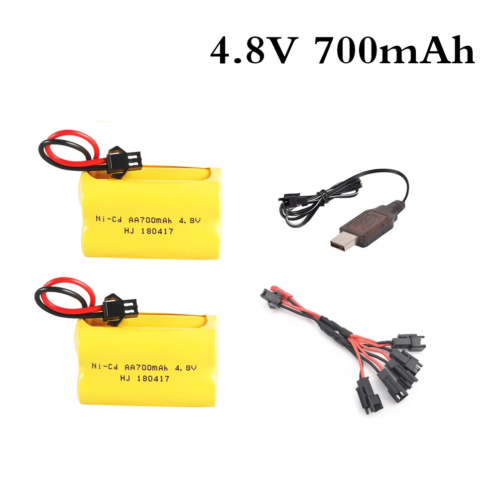 2pcs USB 4,8 v 700mah перезаряжаемый ni-cd aa 4,8 v bateria 4,8 v nicd ni cd аккумулятор 4,8 v 700mah Для радиоуправляемой лодки модель автомобиля игрушка - Цвет: 2pcs USB