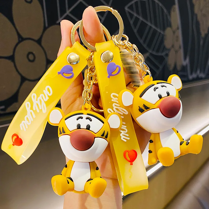 

Disney Sitting Tigger Keychain Cute Creative Cartoon Animation Doll Keyring Ornament Couple Handbag Gift Car Key Chain
