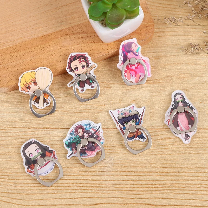 

Japan Cartoon Anime Demon Slayer Kimetsu no Yaiba Phone Holder Phone Stand Acrylic Mobile Phone Finger Ring Holder