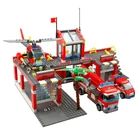 Пожарная станция пожарная машина машины вертолеты строительные кирпичные модели детские игрушки Сделай Сам образования детей подарок