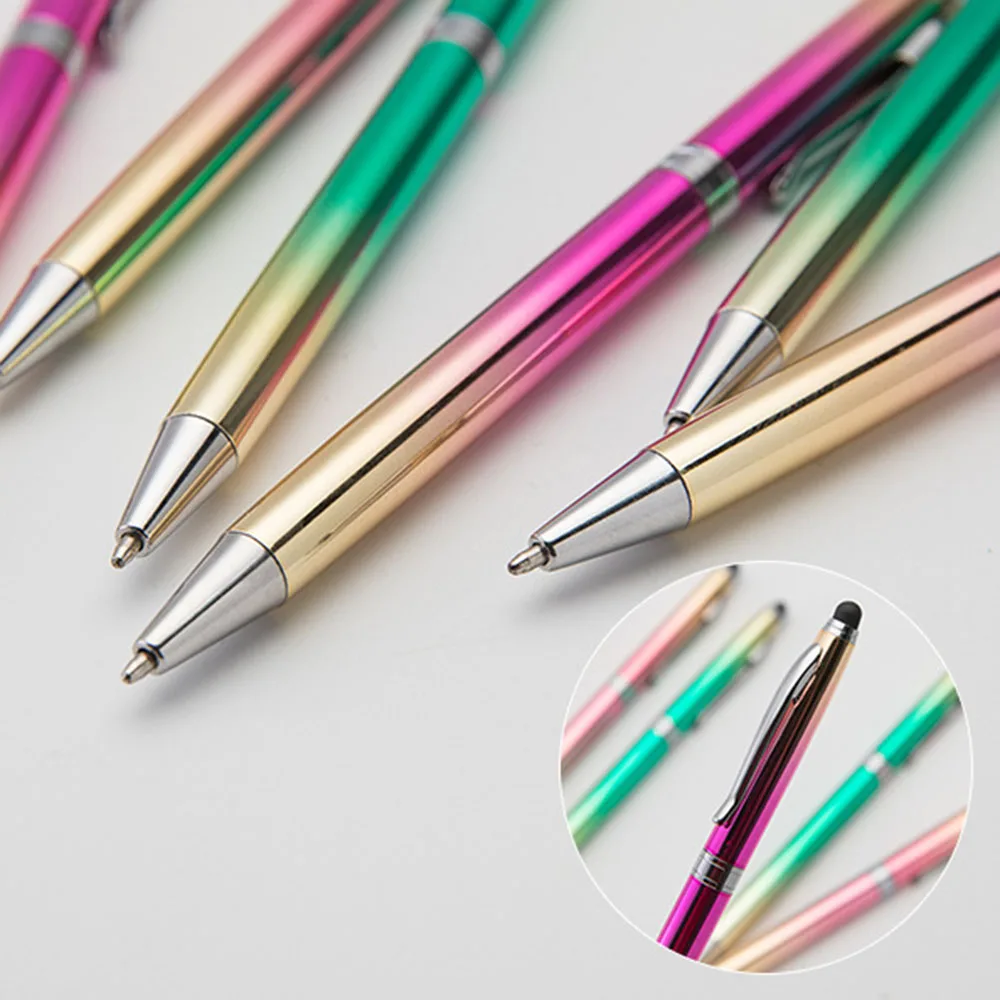 Металлическая Радужная градиентная ручка офисные канцелярские принадлежности