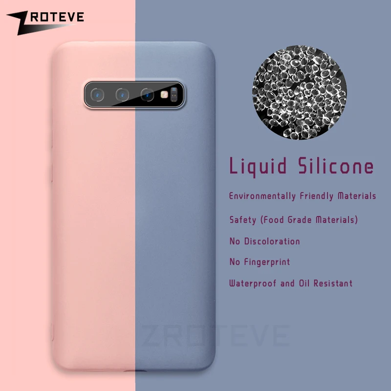 ZROTEVE жидкий силиконовый чехол для Samsung Galaxy S10 S9 S8 Plus Note 10 9 8 Smausng A10 A20 A30 A40 A50 A70 |
