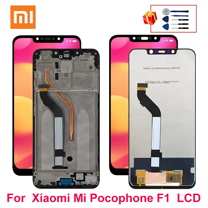 

ЖК-дисплей 6,18 дюйма для Xiaomi Pocophone F1, сенсорный экран, дигитайзер в сборе для Xiaomi Mi Pocophone F1, ЖК-дисплей, запасные части