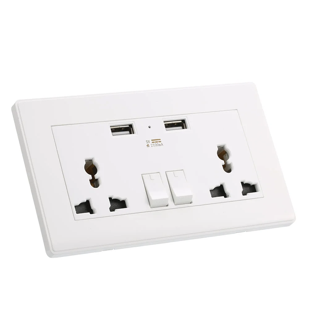 Универсальная настенная розетка 2 USB порта ма|Электрические розетки| |