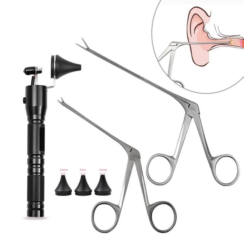 Pinze per la pulizia dell'orecchio Pick & endoscopio strumento per la rimozione del cerume Micro coccodrillo coccodrillo pinze veterinarie Earpick Clip per pinzette per naso