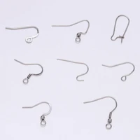 20 50pcs never allergy stainless steel earring hook ear wire hook findings for diy jewelry making earring accessories wholesale