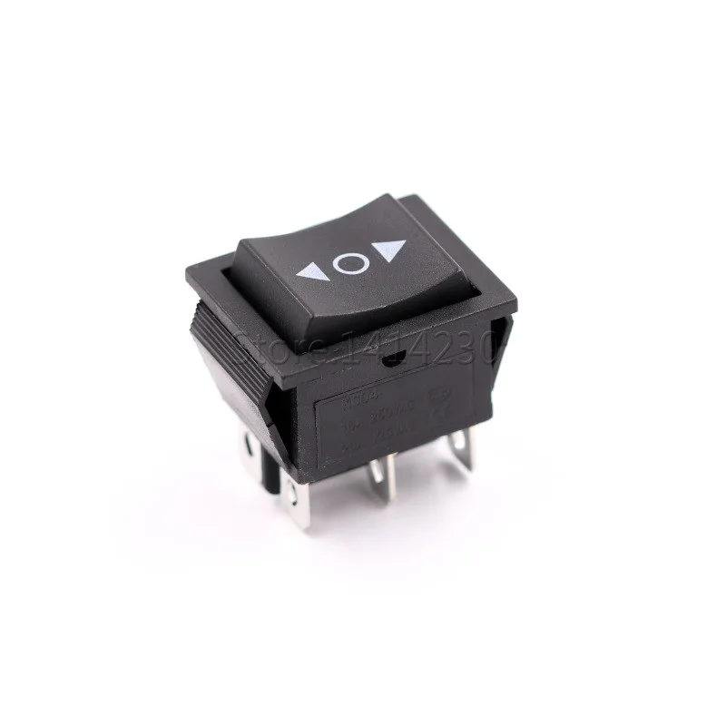 

1 шт. KCD4 25X31 мм черный кулисный переключатель 6-контактный двойной переключатель сброса 16A 250 В 20A 125 В переменного тока автоматический сброс