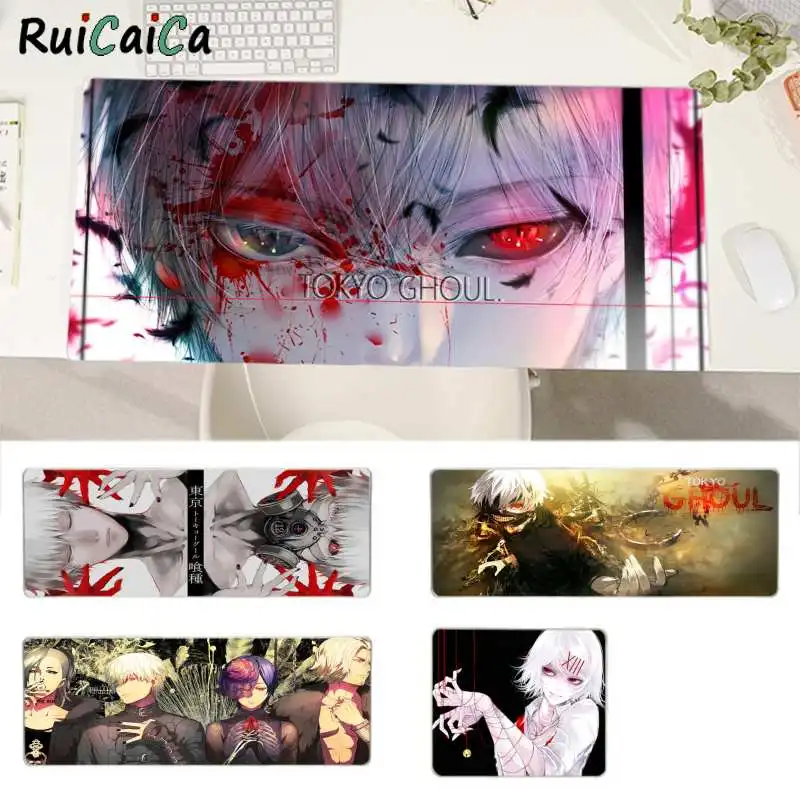 

Новинка 2021, Офисная мышь RuiCaiCa, Токийский Гуль, игровой мягкий коврик для мыши с большими краями, скоростная версия, игровой коврик для клавиа...