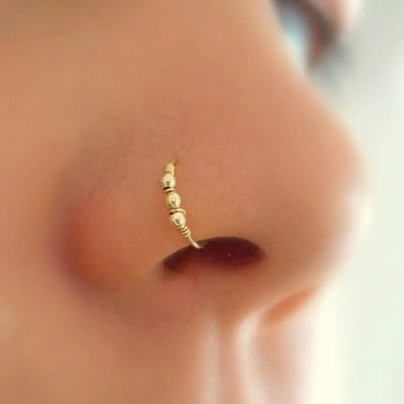 1 шт. Модные Ретро Круглые бусины для носа кольцо ноздрей обруч Пирсинг пупка 6 мм 8