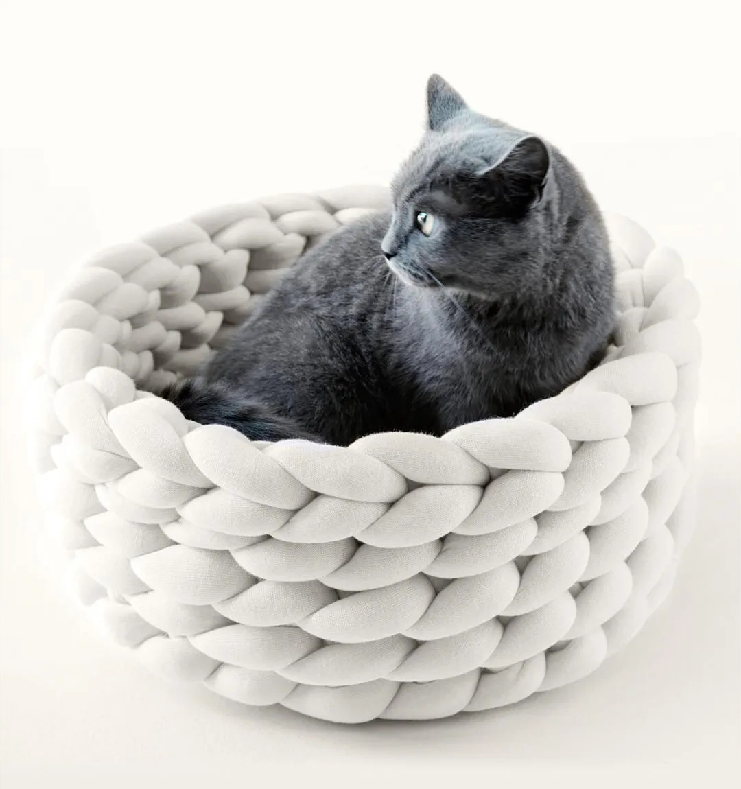 Cat Bed Round Dog Beds Hand Made Thick Wool Pet Kennel Washable Dogs Nest for Small Medium Pets Couch Puppy | Дом и сад