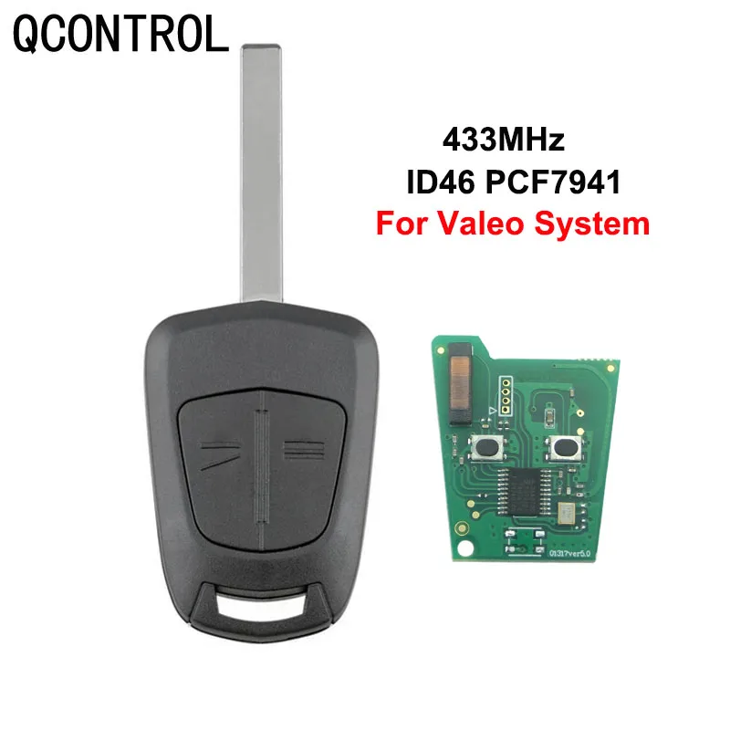 

QCONTROL 2 Button Remote Control Car Key 433Mhz PCF7941 Chip For Opel Vauxhall Astra H 2004 - 2009, Zafira B 2005 - 2013