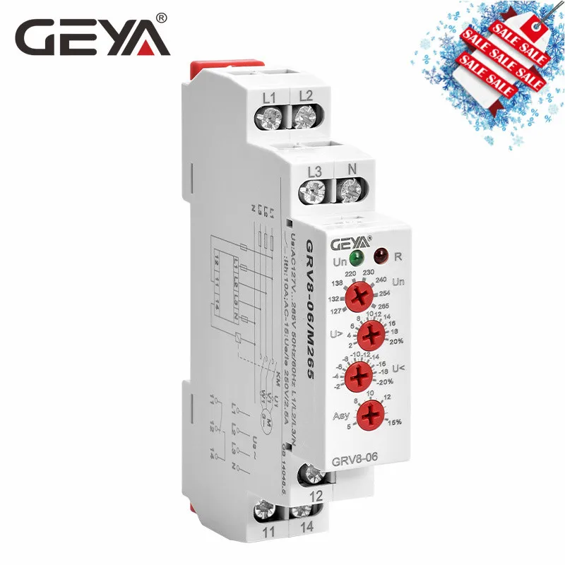 GEYA GRV8-06 3 обрыва фазы чередования фаз Напряжение реле контроля Напряжение обнаружения напряжения тока автомат защити цепи 460V