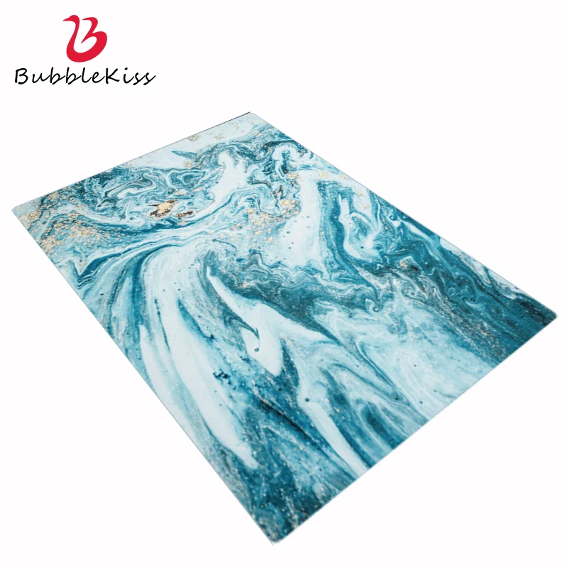 

Bubble Kiss Abstract Carpets For Living Room Nordic Blue Sea Art Area Rugs Home Bedroom Decor Tatami Non-Slip Floor Mat Rugs