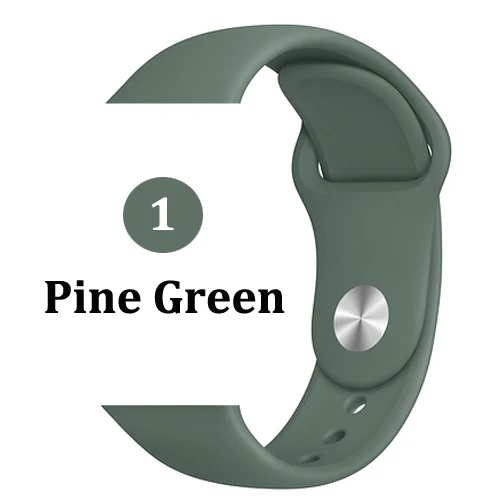 1-Pine Green Ремешок для apple watch band 4 3 correa iwatch band 42 мм/38 мм 44 мм/40 мм 2 спортивный силиконовый браслет pulseira apple watch аксессуары - Цвет ремешка: 1-Pine Green