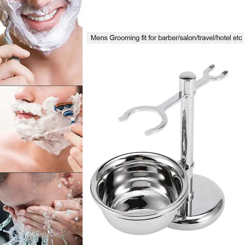 Роскошный набор для бритья из нержавеющей стали Набор щеток и держателей