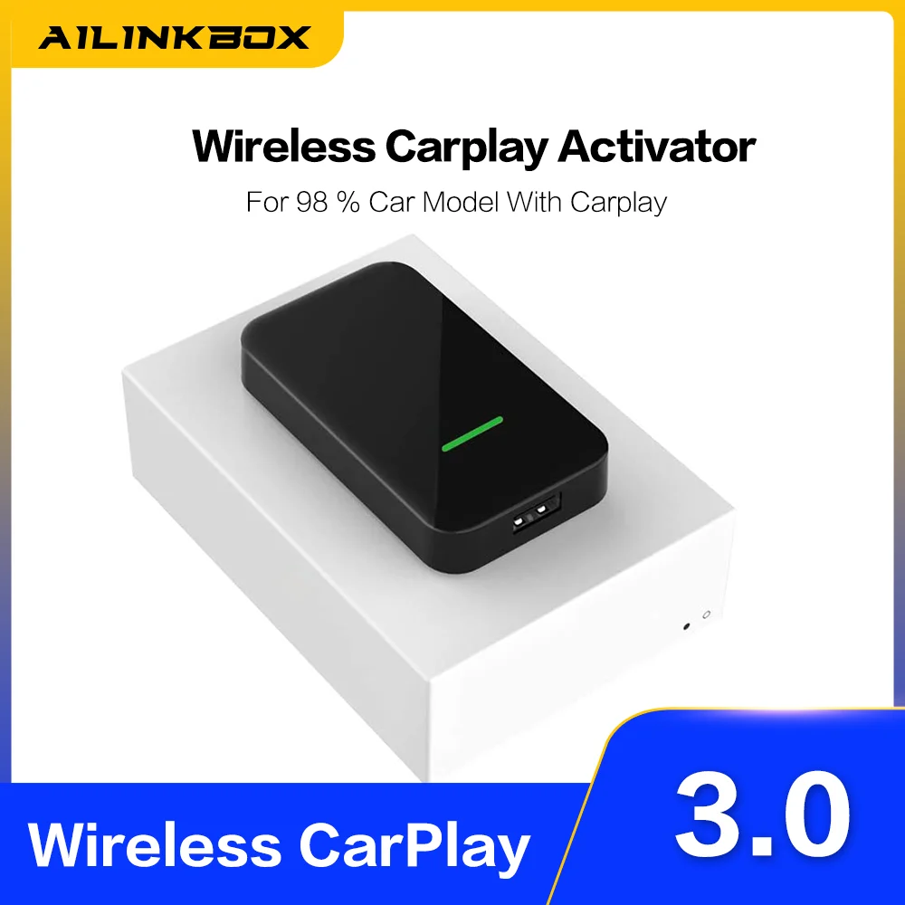 

Миниатюрный беспроводной адаптер Carplay, активатор USB Bluetooth 5,0 Wifi Carlinkit 3,0 Apple Car Play IOS 15 Ai Box для Ford Audi Benz VW