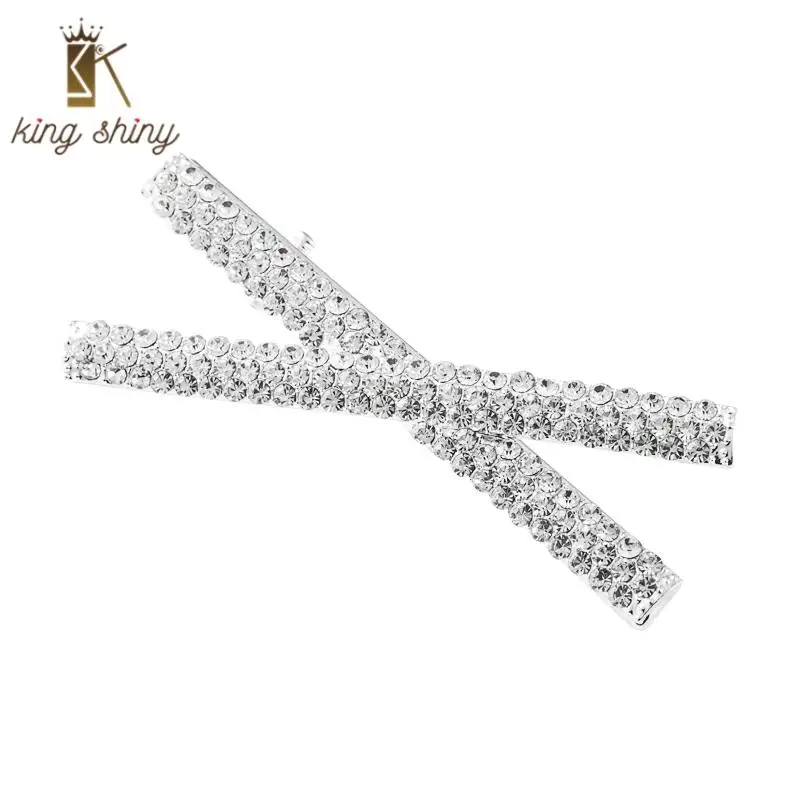 

Simple Full Sparkly Rhinestone Cross Hair Clip for Woman Sweet Girl Shiny Crystal Beaded Hair Barrette Female Hair Accessories