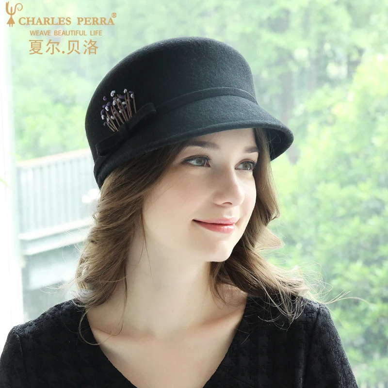 Женская фетровая шляпа H7684 осенне зимняя теплая шерстяная женские корейские