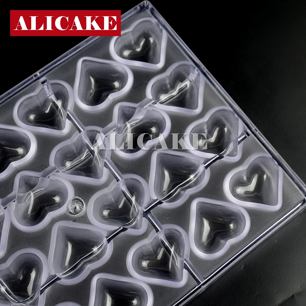 

28 Cavity Polycarbonate Chocolate Mold Heart Candy Bonbon Cake Confectionery Mold For Chocolates Mold Tray Baking Pastry Tools