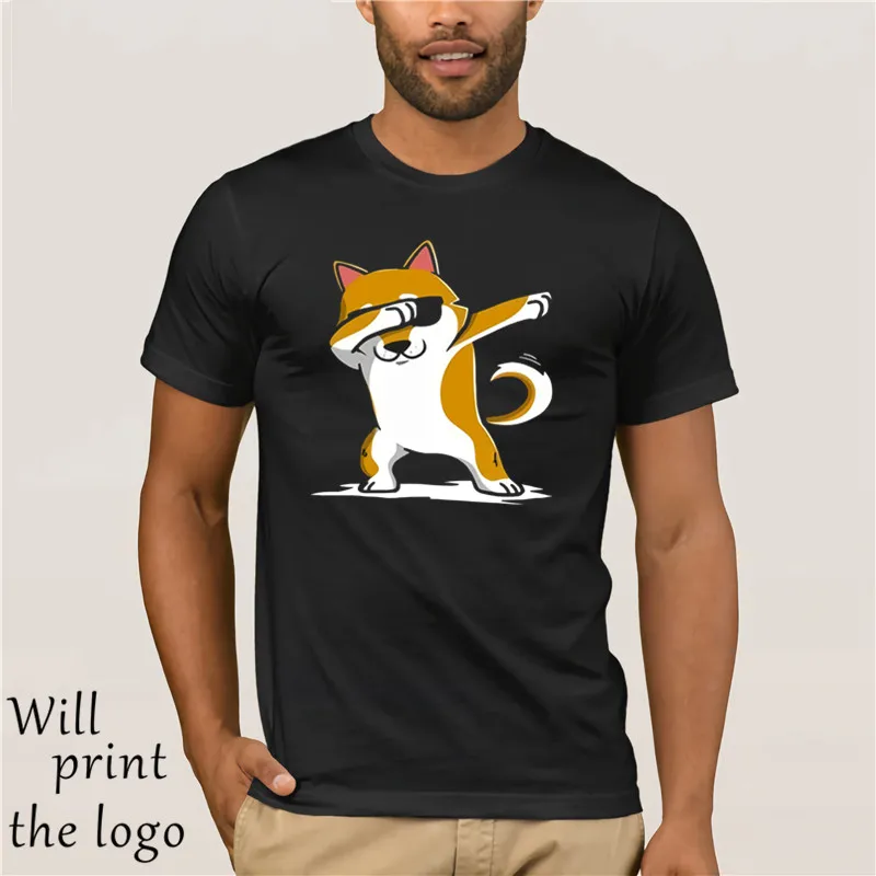 

Printing Men T-Shirt Fitness Dog Meme T Shirt Dabbing Shiba Inu Doge Shirt Men T Shirt Cotton Tshirt Tops Tees