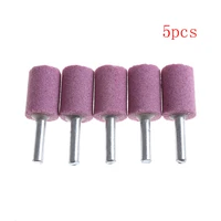 5pcs od20 6mm shank cylinder abrasive stone points mounted grinding stone burr for rotary tools