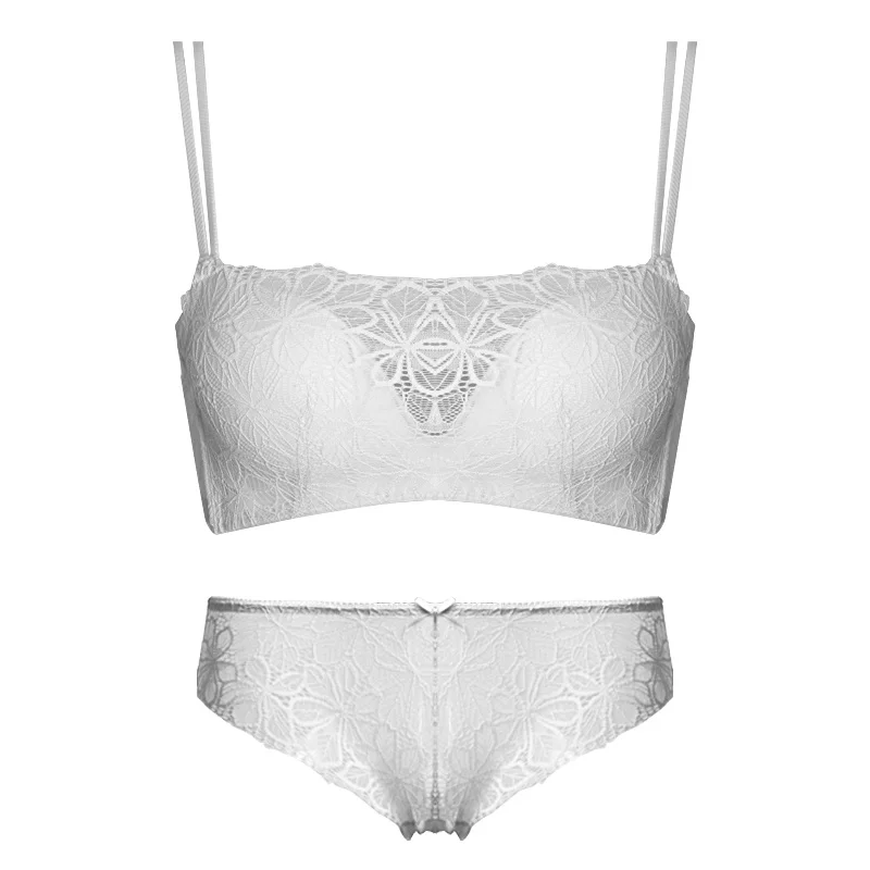 Белый бюстгальтер без косточек противоскользящее нижнее белье женский пуш-ап