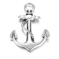 stainless steel anchor pendant polished charms 5mm hole diy neckalce pendants hook accessories jewelry making supplies