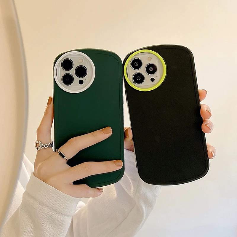 

Luxury Cute Oval Silicone Phone Case For iPhone 13 12 Pro 11 Promax XSmax XR XS X Ultra-thin Shockproof Protection Soft Cover