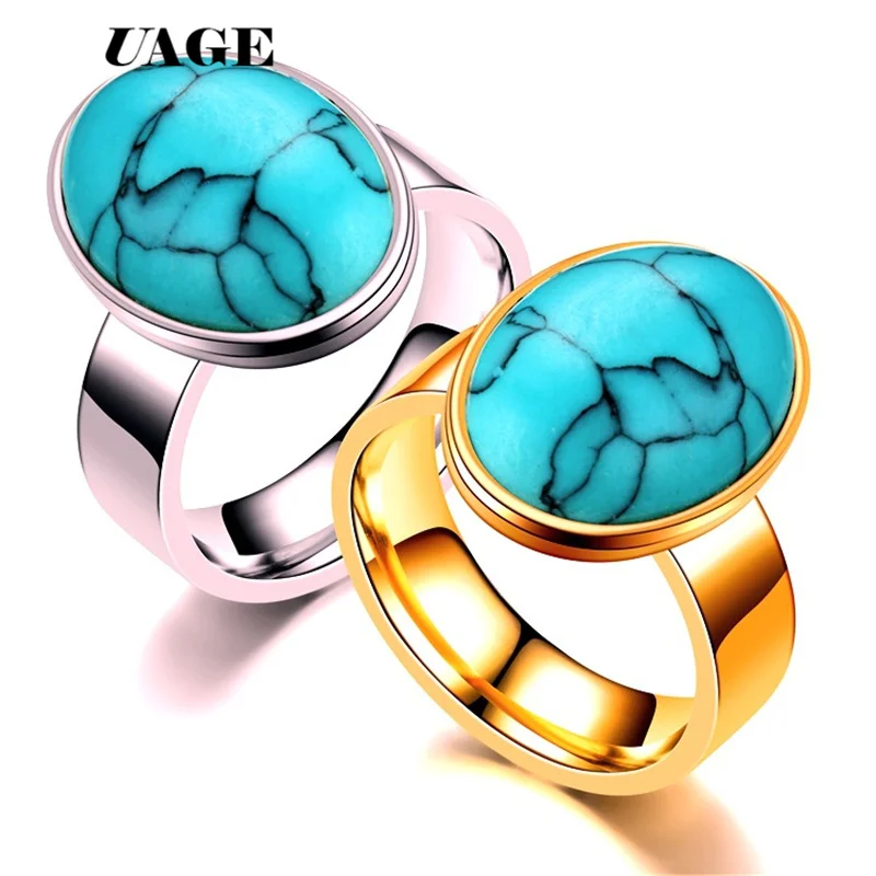 UAGE New Jewelry Vintage Antique Silver Color Gold Turquoises Ring for Men Tibet Women Finger | Украшения и аксессуары