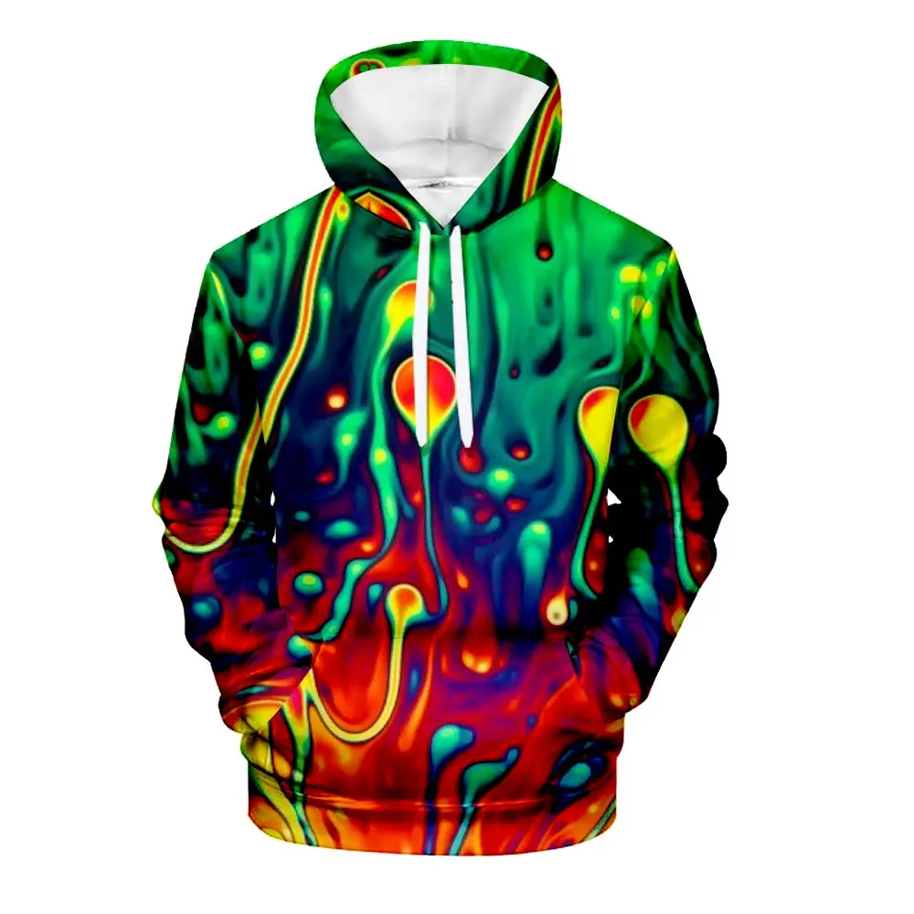 

Spray Paint Color Printing and Fleece Men's Hooded Jacket