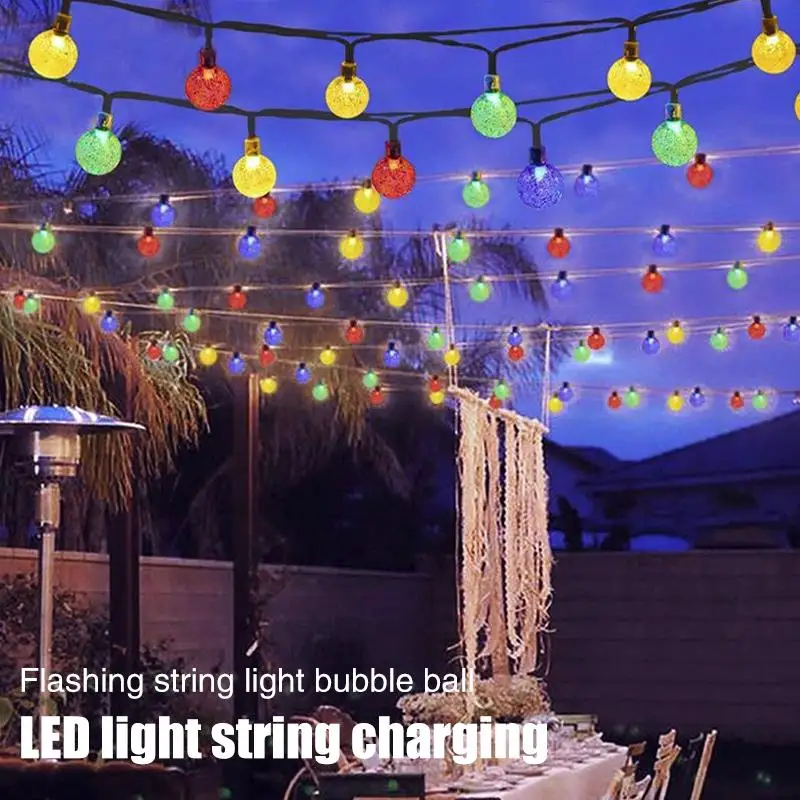 

Хрустальный шар светильник 20LED Yard Рождественский Декор напольный Сказочный струнный светильник прочный плагин для фестиваля садовый празд...