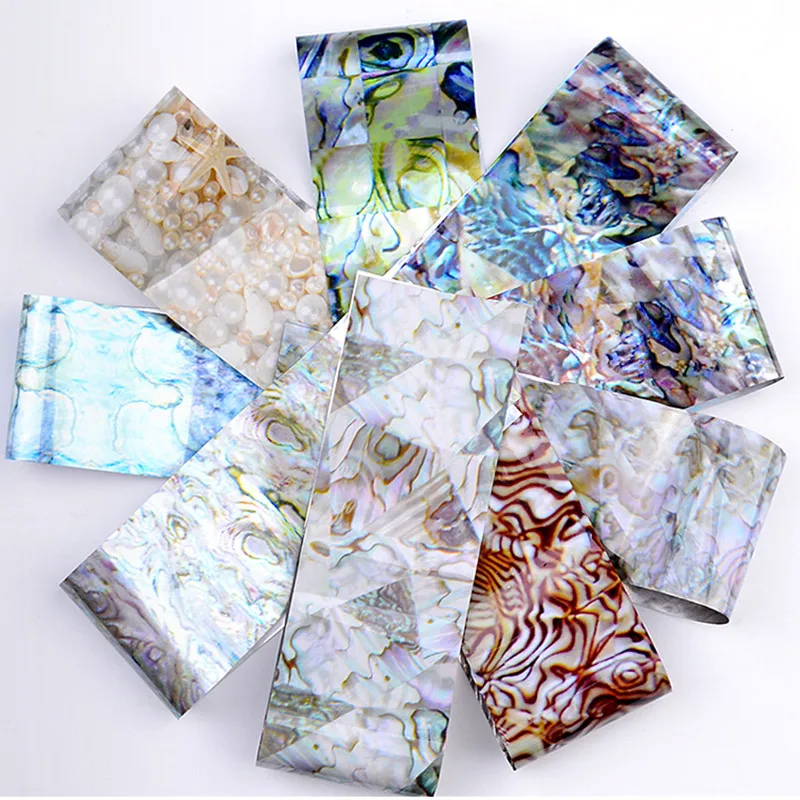 16 шт голографическая переводная наклейка для ногтей градиентная мраморная