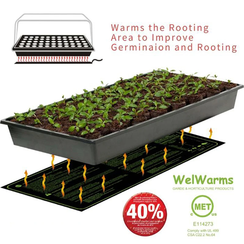 

- New 52x52cm 45W Seedling Heat Mat Plant Seed Germination Warm Hydroponic Heating Pad