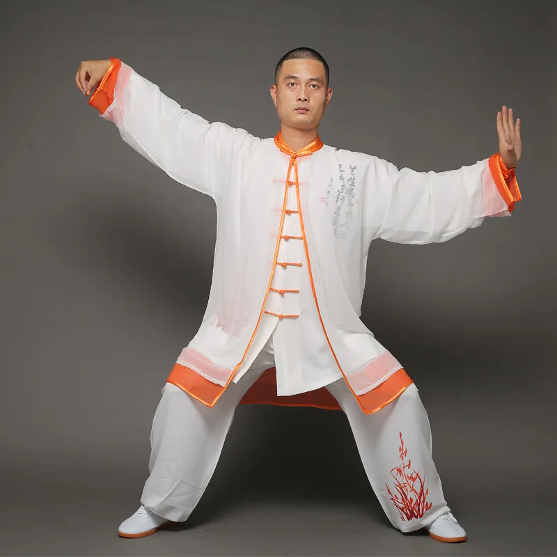

USHINE HX Chinese TaiChi uniform KungFu clothes martial arts suit Qigong printing demo WuShu outfit woman girls Man
