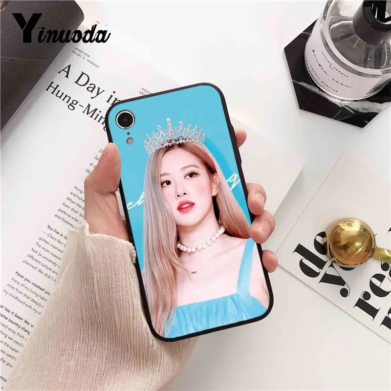 Yinuoda KPOP Черный Розовый JISOO JENNIE ROSE LISA Красочный милый чехол для телефона iPhone 8 7 6S X XS